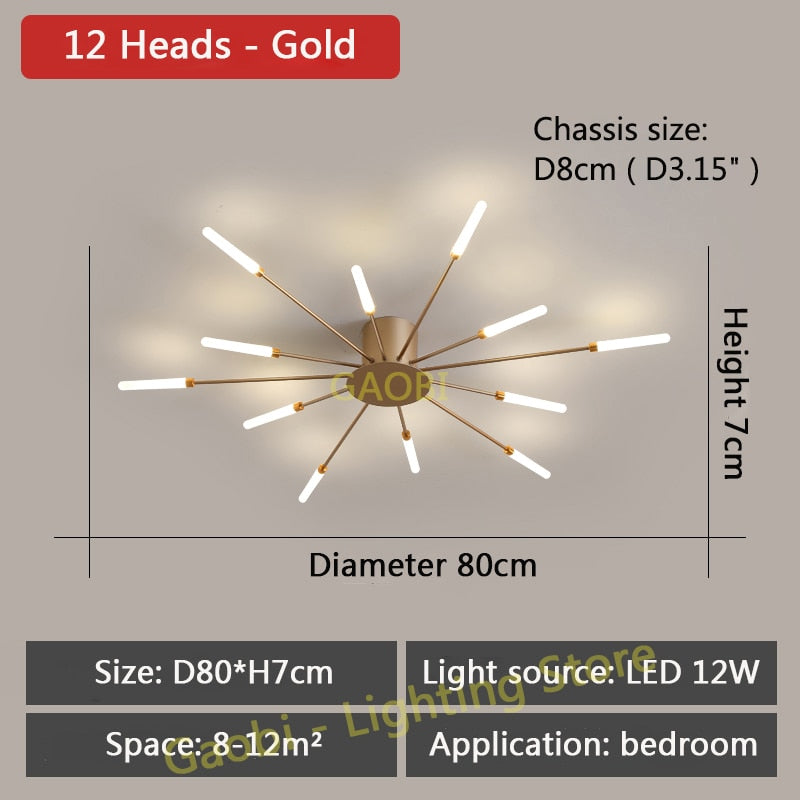 Gaming Room Luxury Gold Or Black Modern Creative Hanging Lights