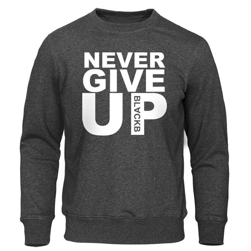 Never Give Up Mens Casual Sweatshirts