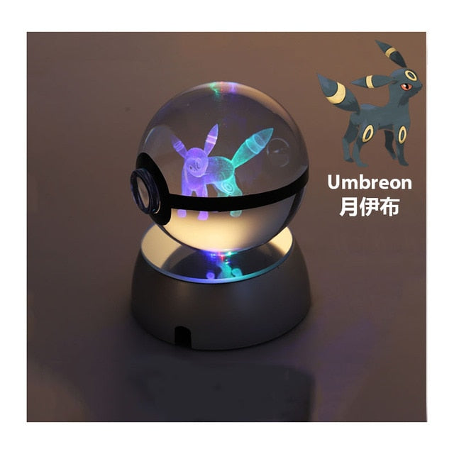 Pokemon 3D Crystal Ball With Led Light