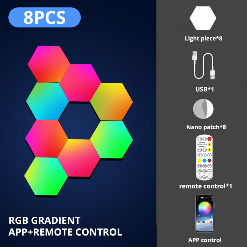 RGB Bluetooth LED Hexagon Light Indoor Wall Light