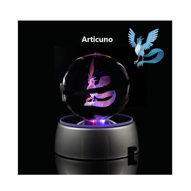 Pokemon 3D Crystal Ball With Led Light