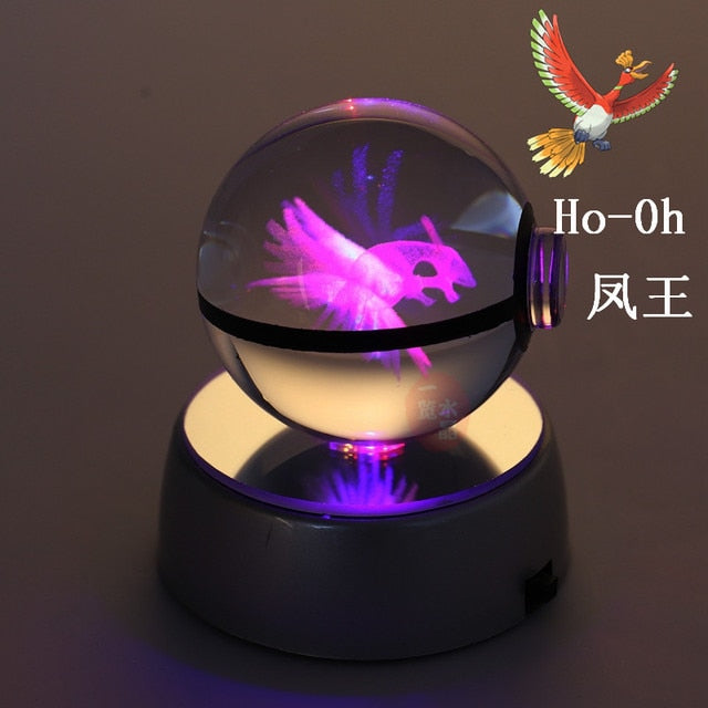 Pokemon 3D Crystal Ball With Led Light