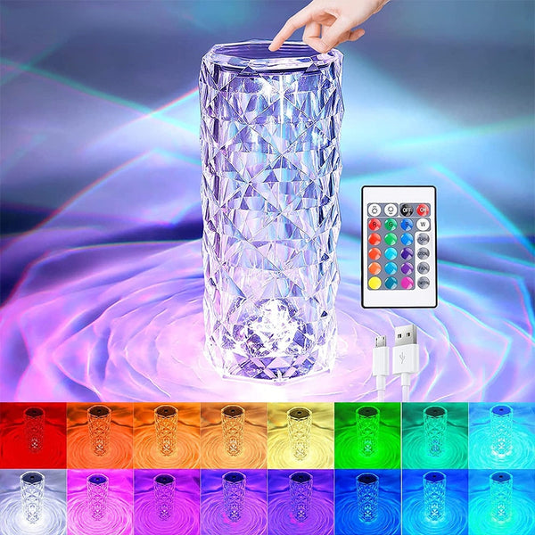 LED Crystal Table Lamp Rose Light