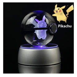 Pokemon 3D Crystal Ball With Led Light