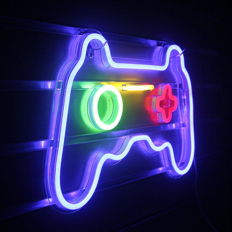 Neon Sign Game pad, Alien, Spaceship Neon Light for Game Room Decor