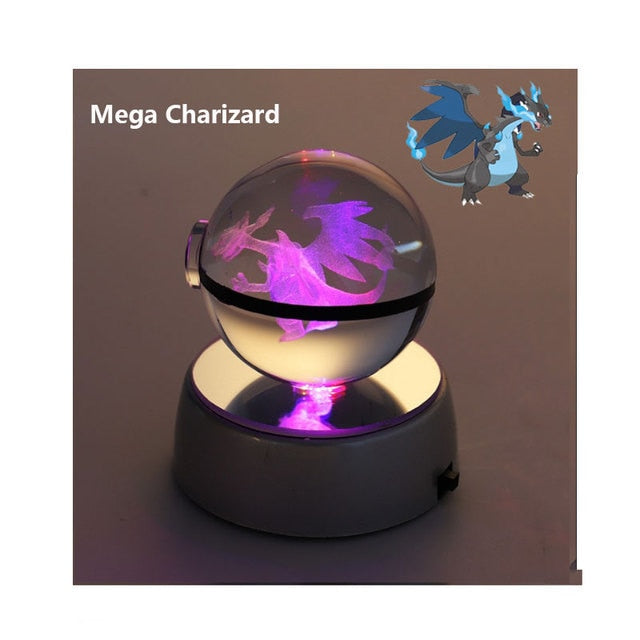 Pokemon 3D Crystal Ball With Led Light