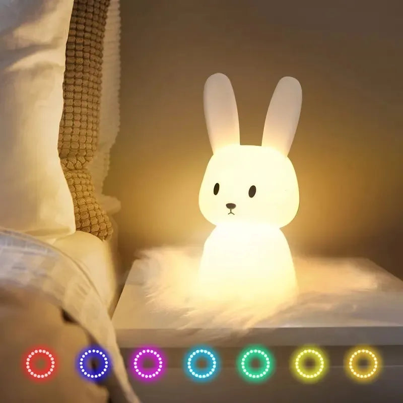 Silicone Rabbit Touch Sensor LED Night Light