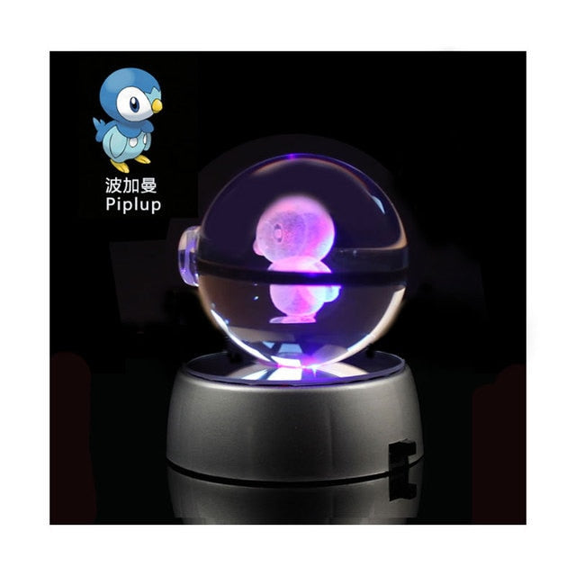 Pokemon 3D Crystal Ball With Led Light