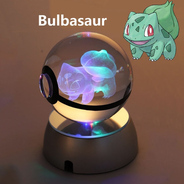 Pokemon 3D Crystal Ball With Led Light