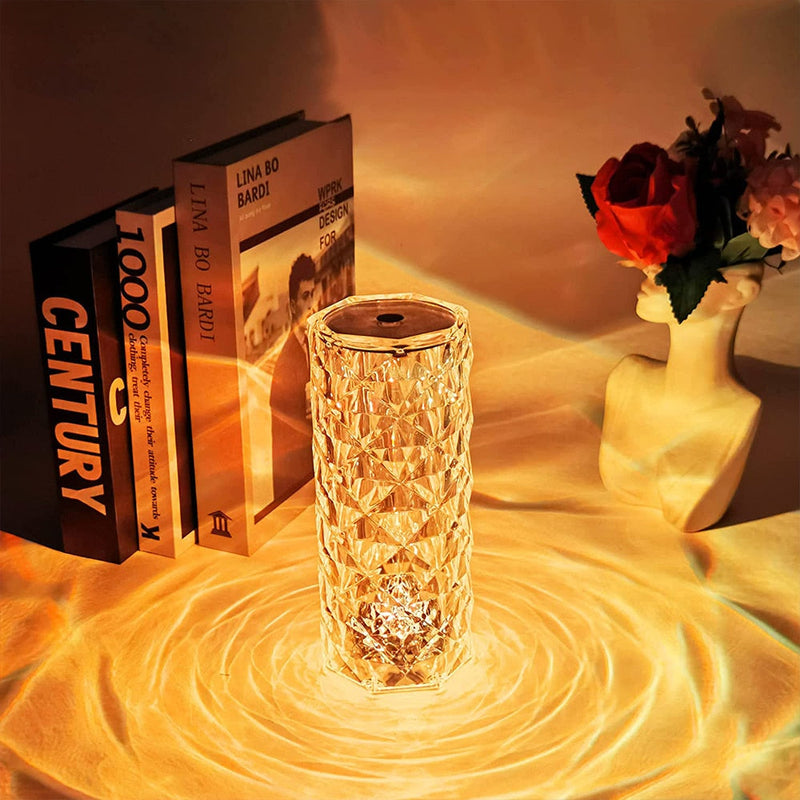 LED Crystal Table Lamp Rose Light