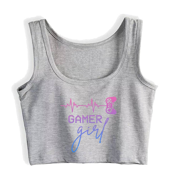 Gamer Girl Cute Heartbeat Graphics Tops