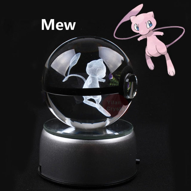 Pokemon 3D Crystal Ball With Led Light