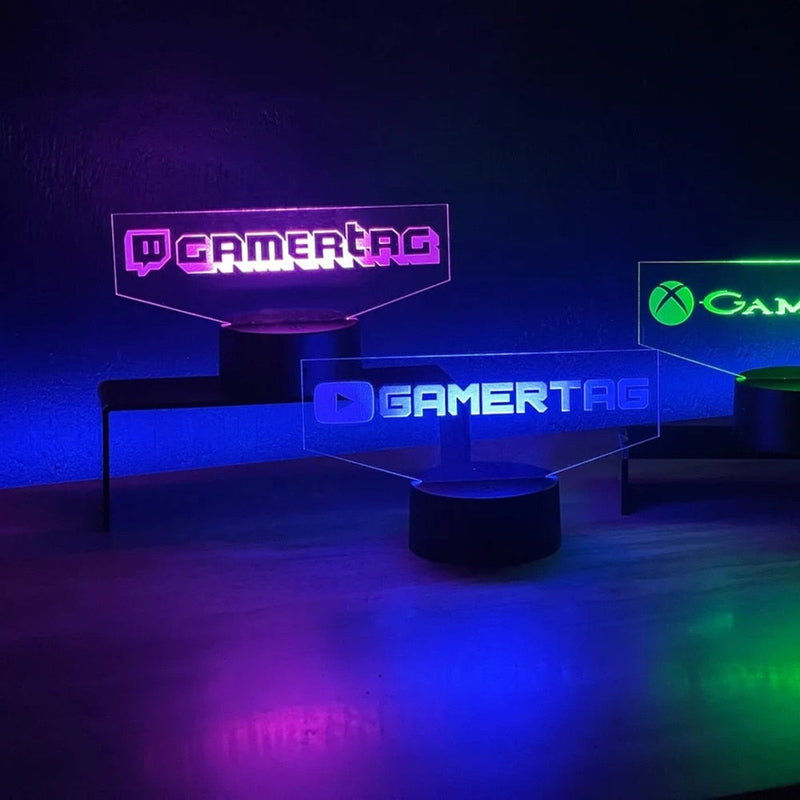 Personalized Gamer Tag 3D LED Night Light